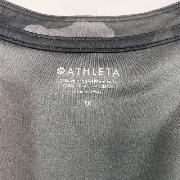 NEW Athleta Shanti Black & Gray Camo Crop Tank 3.0 Women's Plus Size 1X - Picture 4 of 6